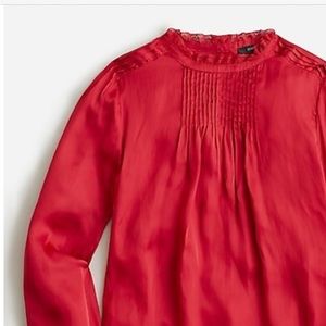 J Crew Ruffle Neck Drapery Top